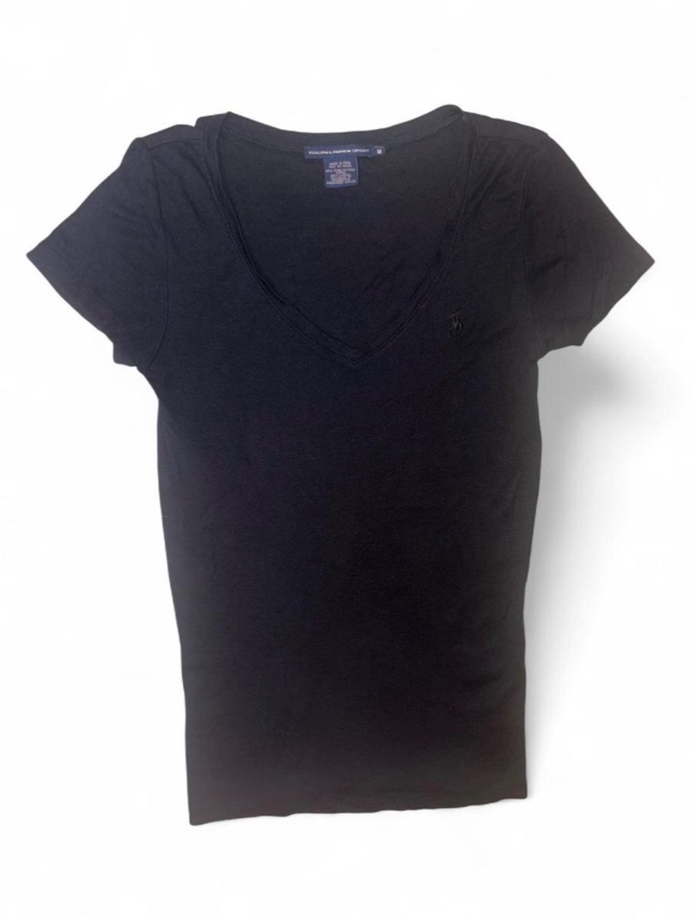 Ralph Lauren Sport Black V-Neck T-Shirt | Women’s Medium
